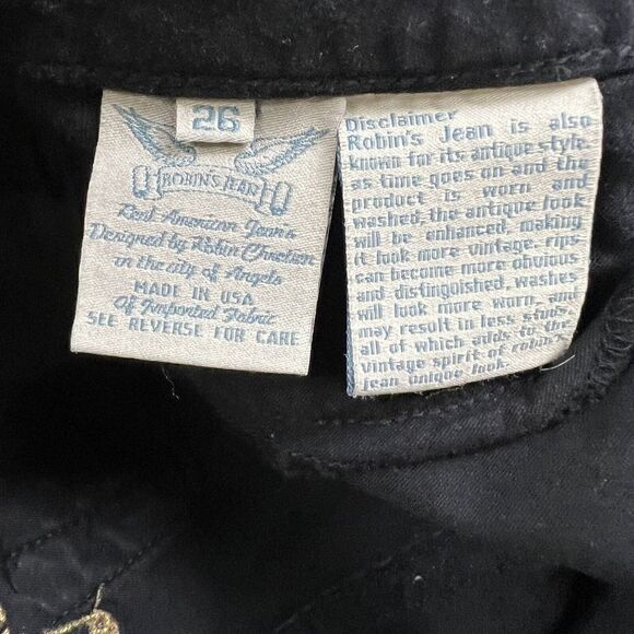 Robins Jean Women's Black Marilyn Style#SP8072GLD Gold Jeans Size 26 X 30 - Picture 8 of 16